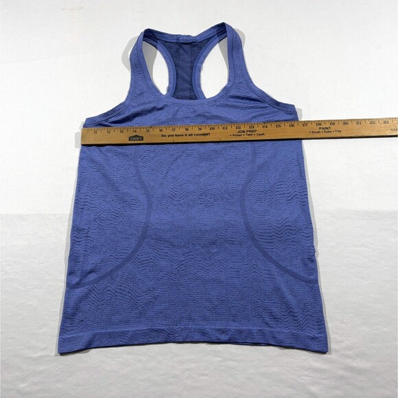 Lululemon Womens Swiftly Tech Racerback Tank Top Textured Running Yoga Blue Sz 8 - Picture 4 of 9